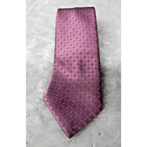 Men's Vintage John Henry Pink Geometric Dot Necktie - Picture 1 of 4